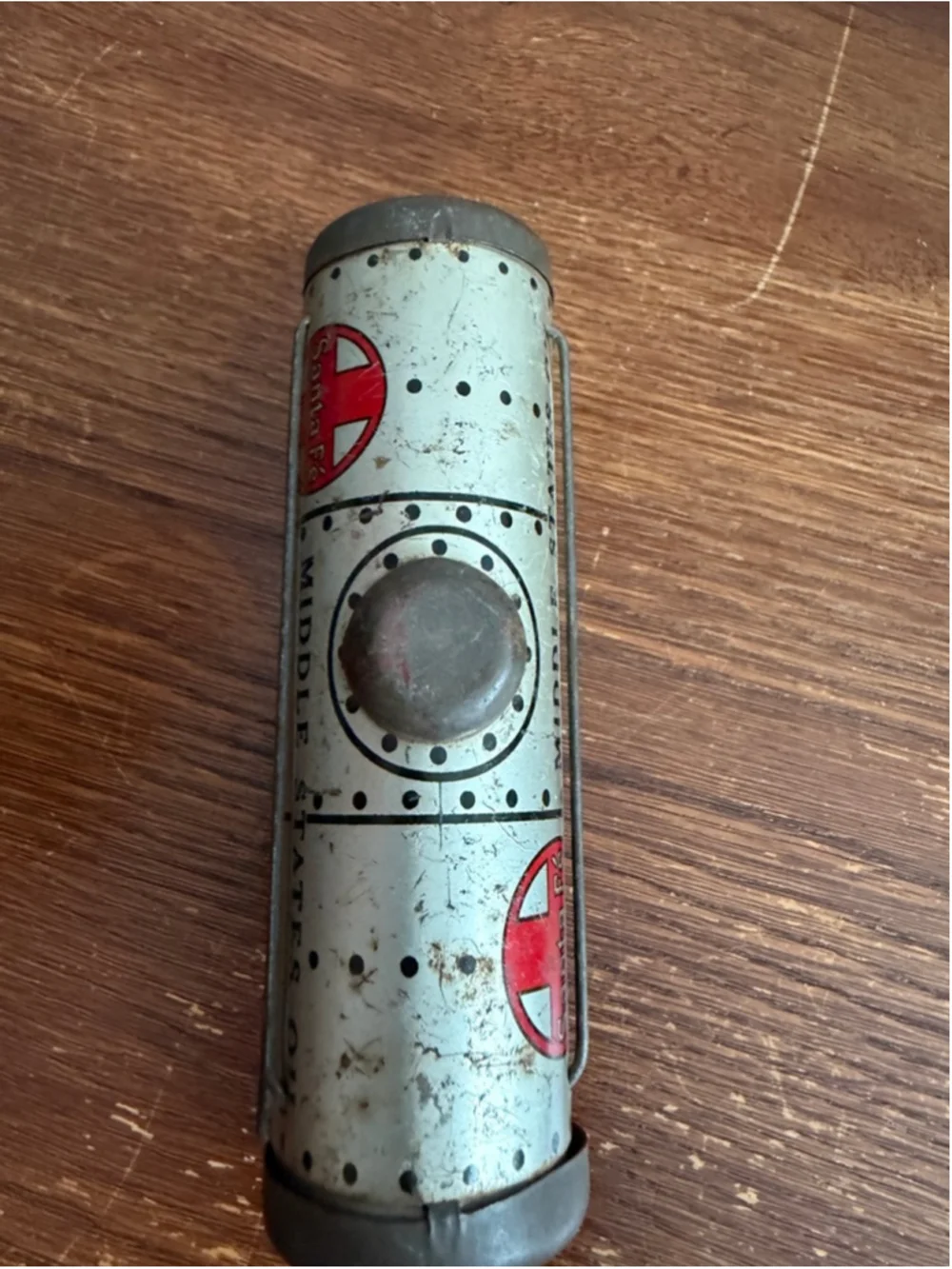 Vintage Marx Santa Fe 553 Tanker Car Middle States Oil Tin Litho Train O Gauge
